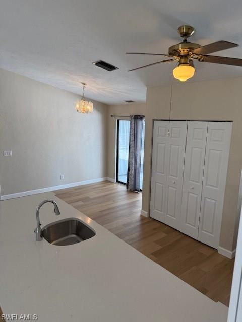 Chandelier, Empty room, Interior, Wood Texture Flooring