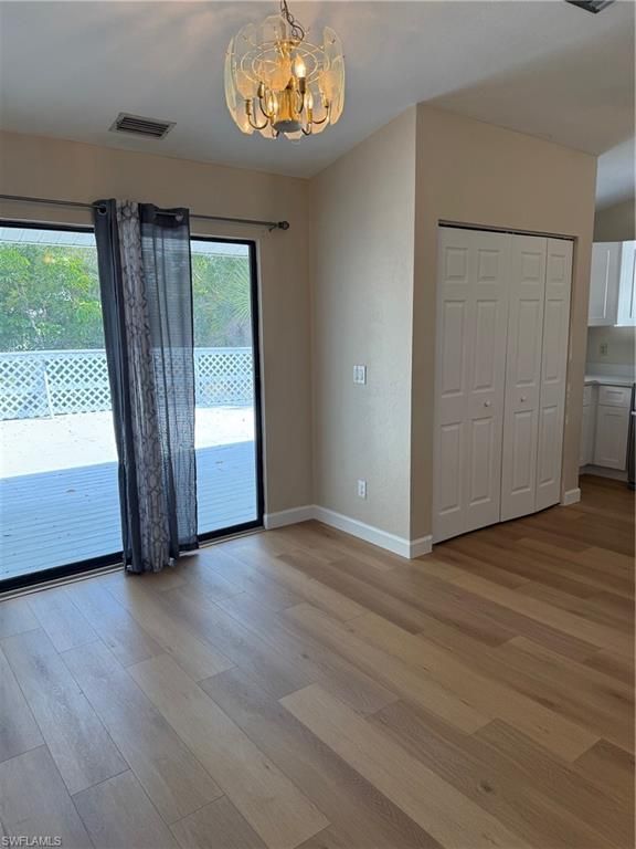 Chandelier, Empty room, Interior, Wood Texture Flooring