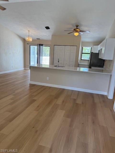 Chandelier, Empty room, Interior, Kitchen, Wood Texture Flooring
