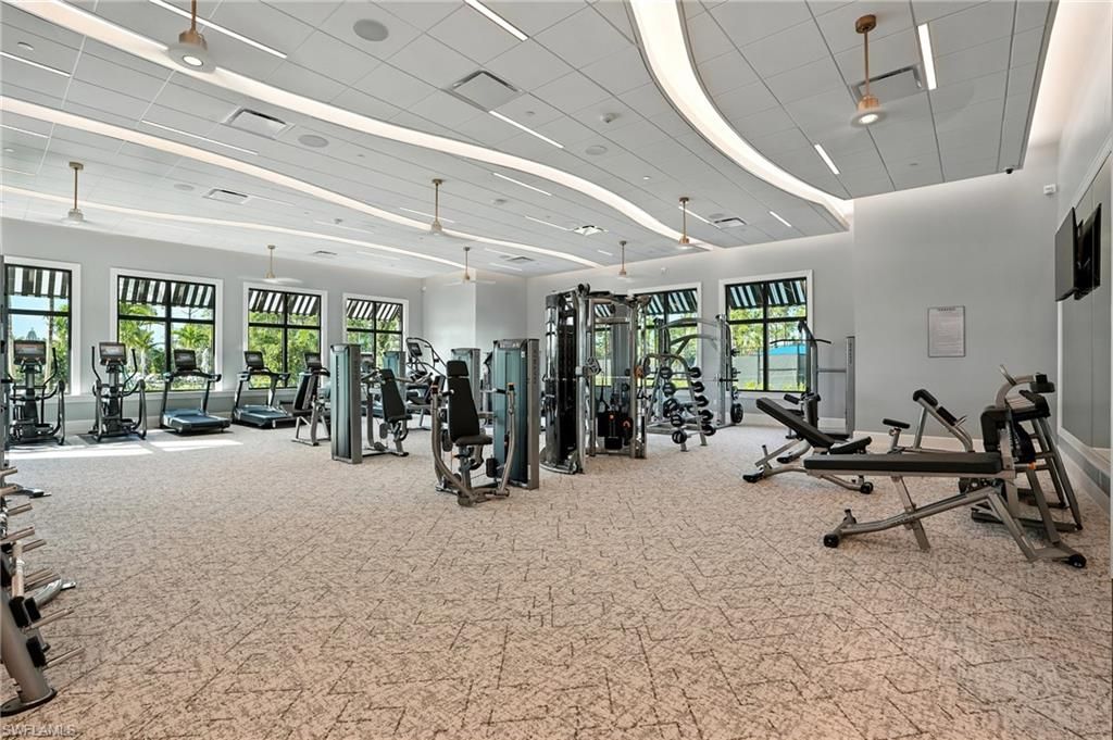 Fitness Equipment, Gym, Interior, Pendant Lights, Recessed Lighting