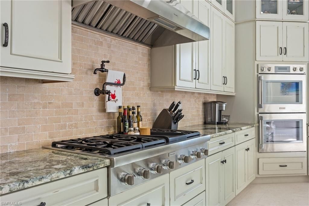 Interior, Kitchen, Stainless Steel Appliances, Stone Walls