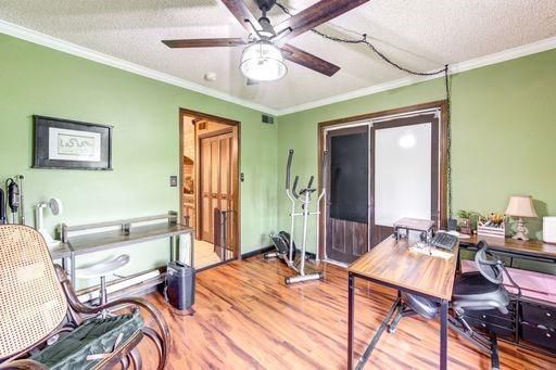 Fitness Equipment, Home Office, Interior, Wood Texture Flooring