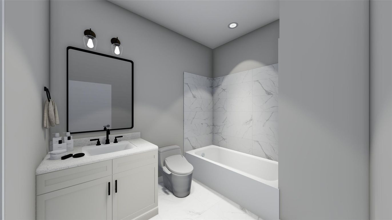 Bathroom, Interior, Marble, Marble Walls, Recessed Lighting