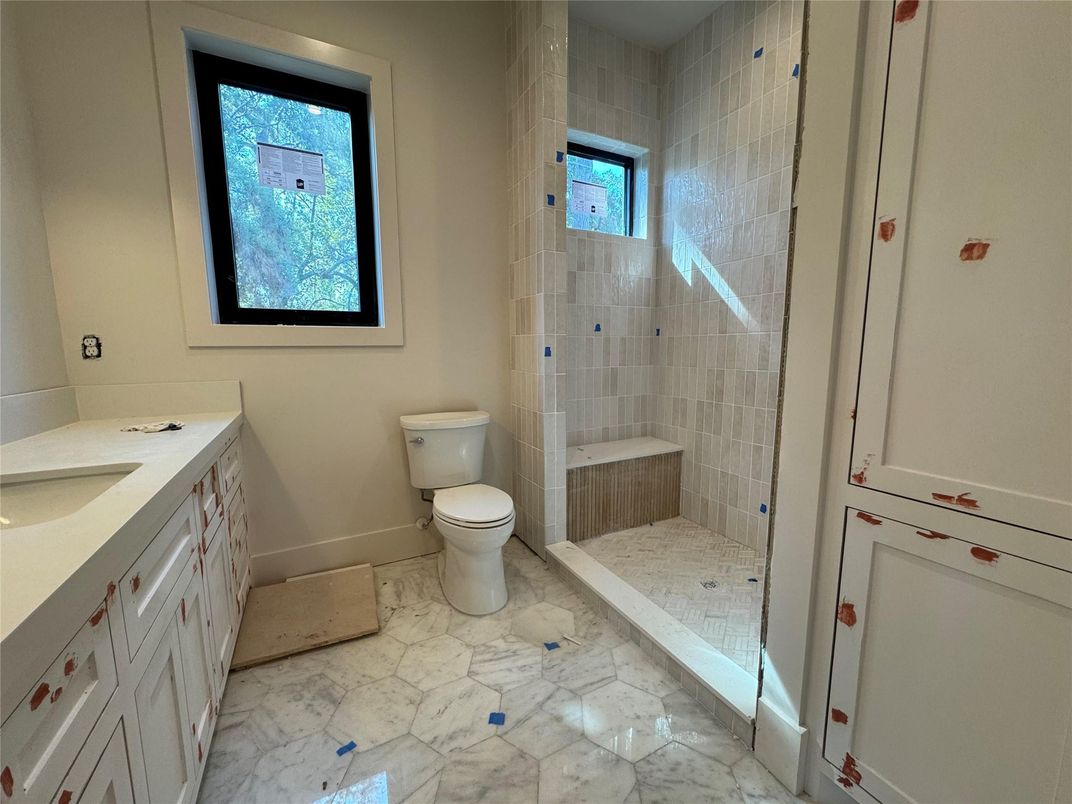 Bathroom, Glass Shower, Interior, Marble