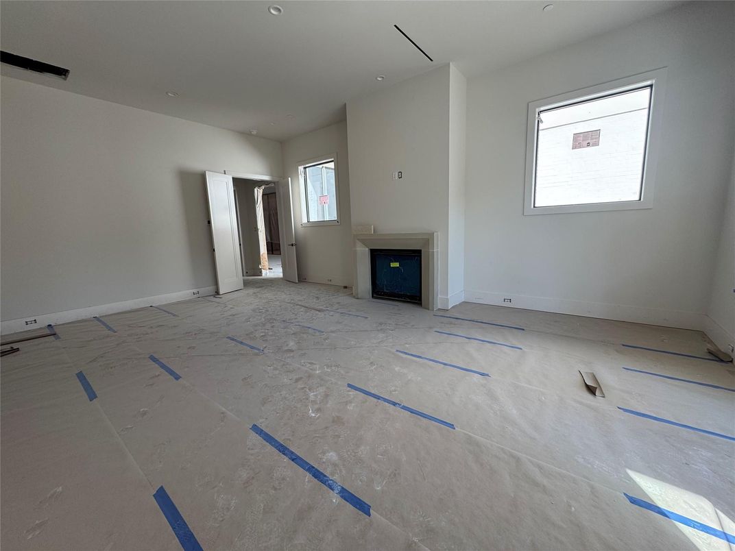 Empty room, Fireplace, Interior, Recessed Lighting