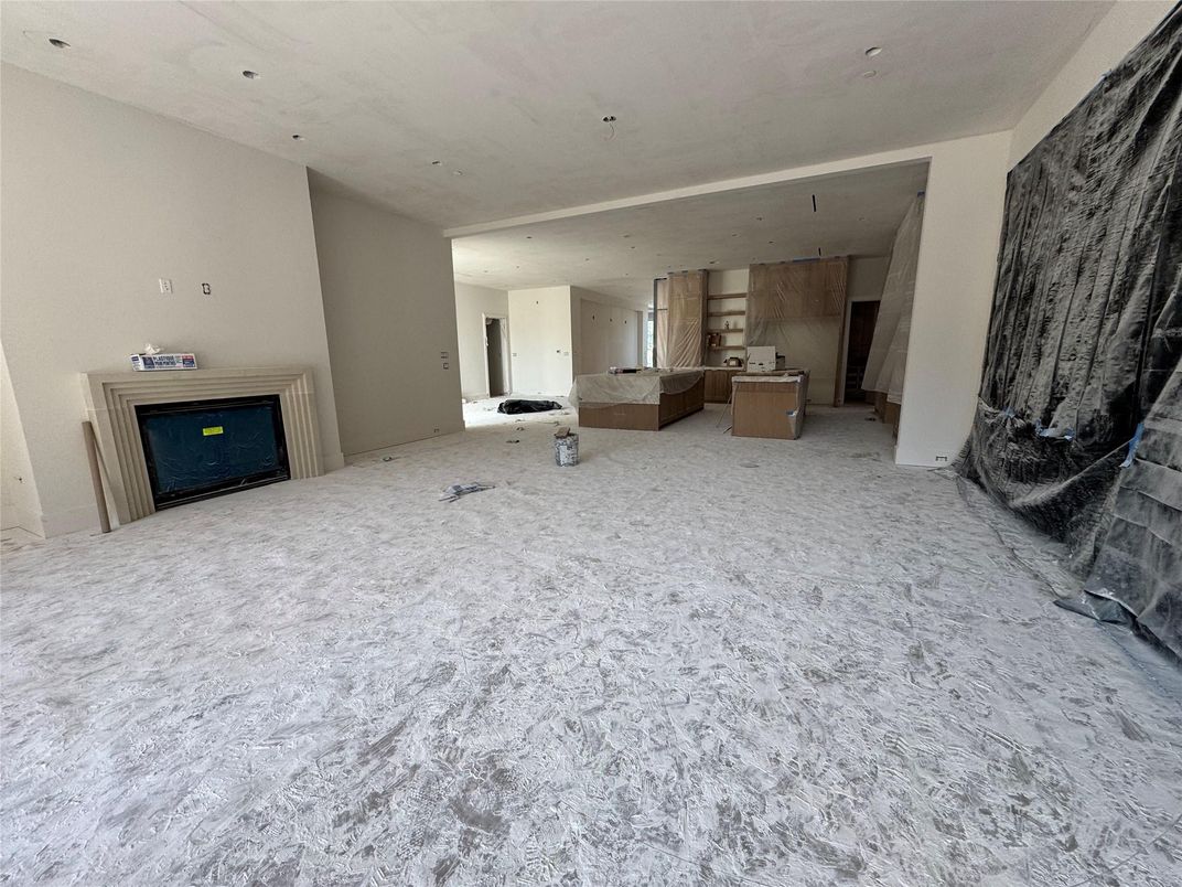 Empty room, Fireplace, Interior, Recessed Lighting