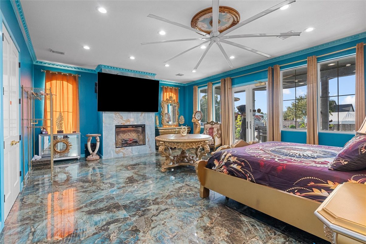 Bedroom, Fireplace, Interior, Recessed Lighting