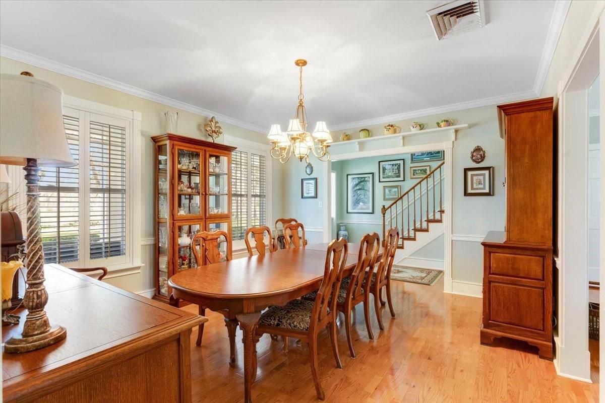 Chandelier, Dining room, Interior, Wood Texture Flooring