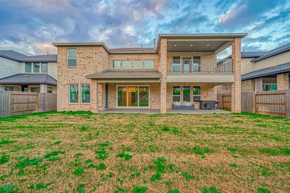 Backyard, Exterior, Facade, Brick Facade, Mediterranean