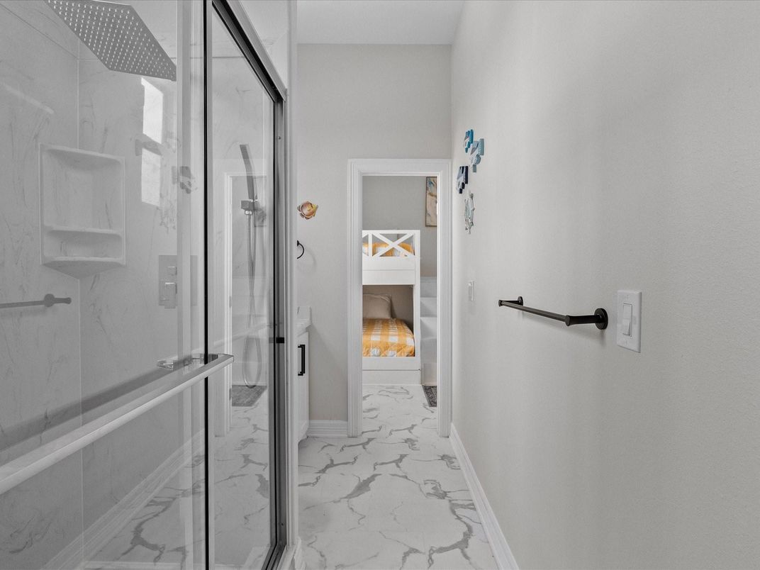 Bathroom, Glass Shower, Interior, Marble