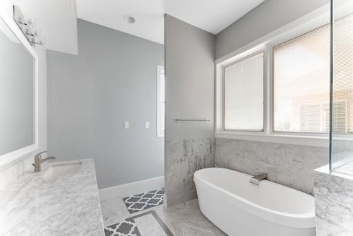 Bathroom, Free Standing Baths, Interior, Recessed Lighting
