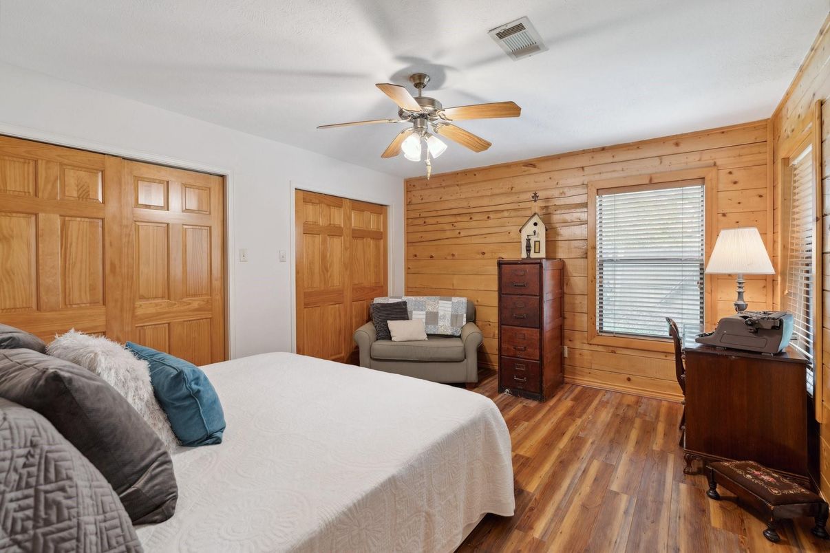 Bedroom, Interior, Wood Texture Flooring, Wooden Walls