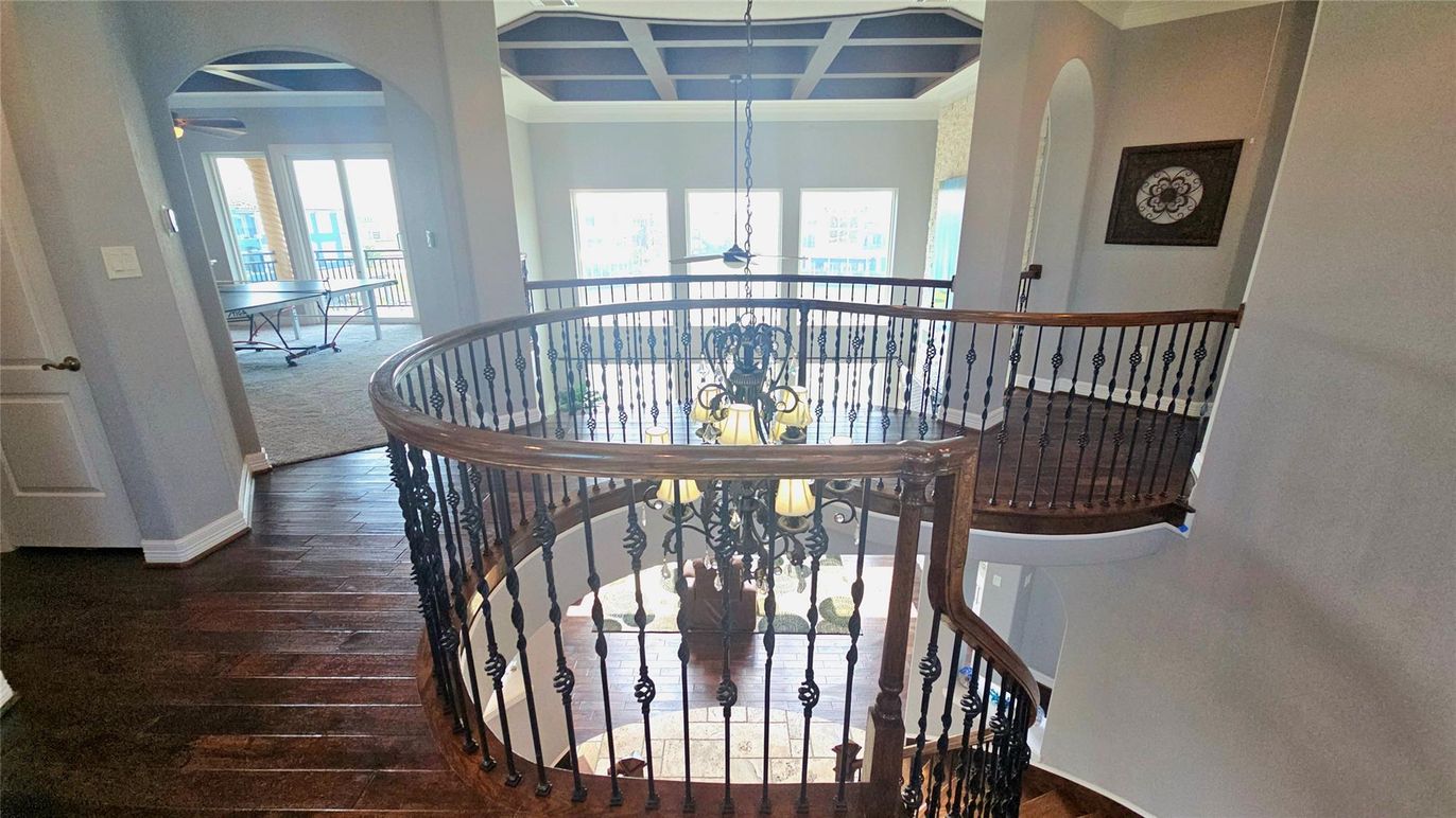 Chandelier, Interior, Wood Texture Flooring