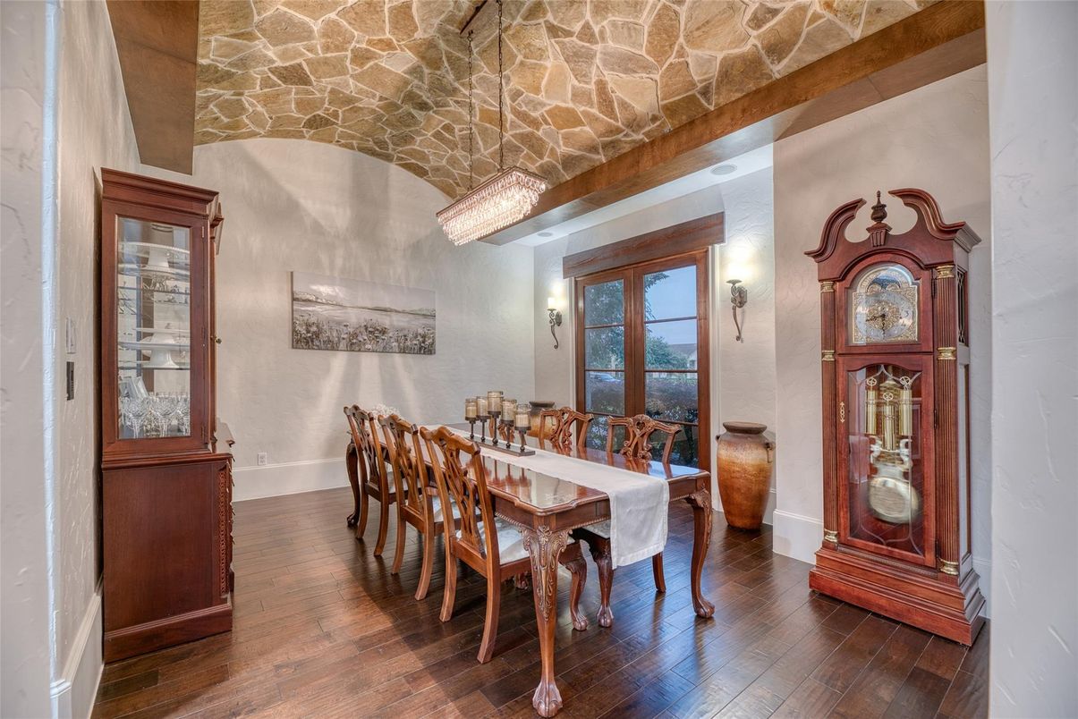 Chandelier, Dining room, Interior, Wood Texture Flooring
