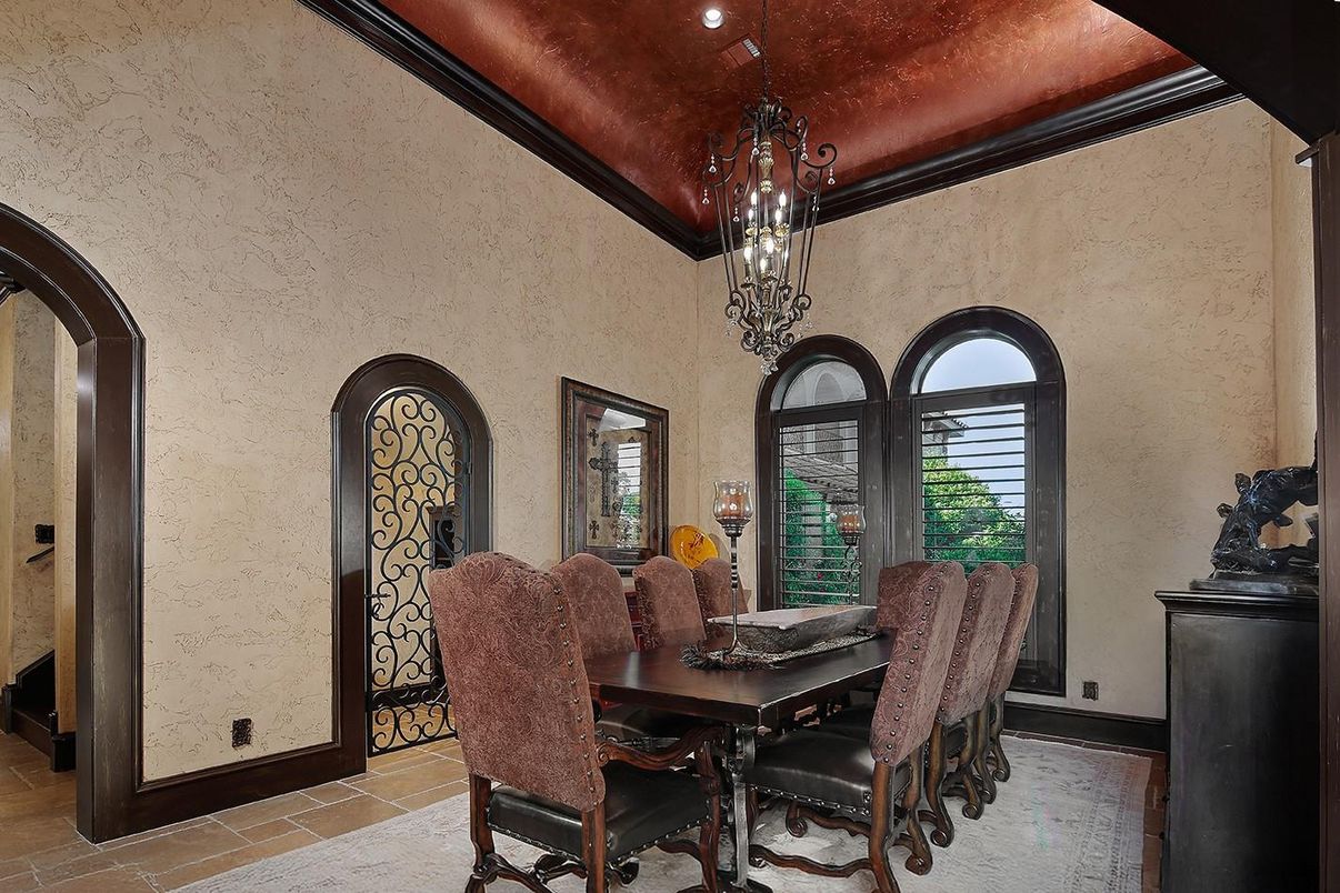 Chandelier, Dining room, Interior, Recessed Lighting