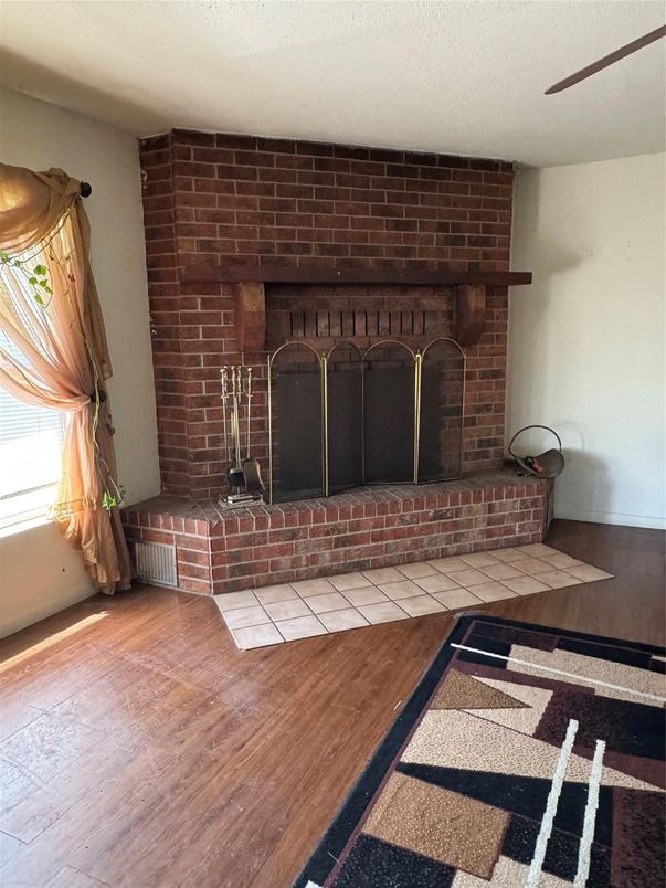 Fireplace, Interior, Stone Walls, Wood Texture Flooring