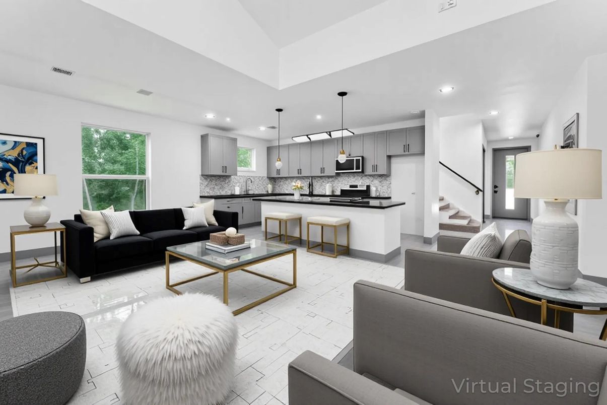 Interior, Kitchen, Living room, Pendant Lights, Recessed Lighting, Stainless Steel Appliances