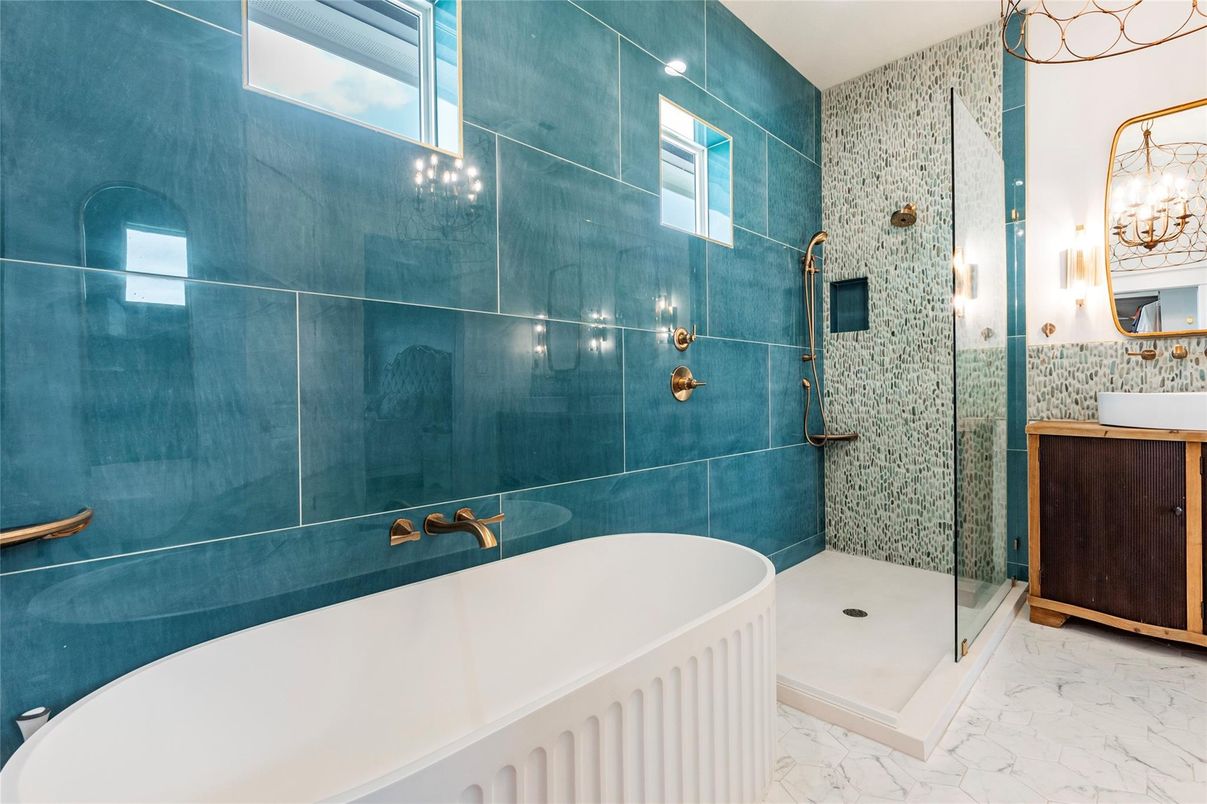 Bathroom, Glass Shower, Interior, Marble