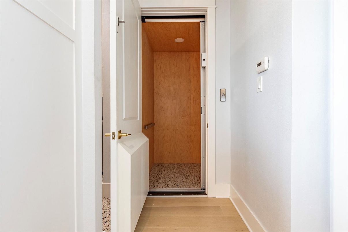 Elevator, Interior, Wooden Ceilings, Wood Texture Flooring, Wooden Walls