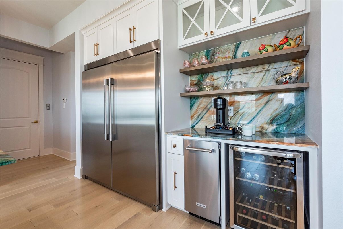 Interior, Kitchen, Stainless Steel Appliances, Wood Texture Flooring