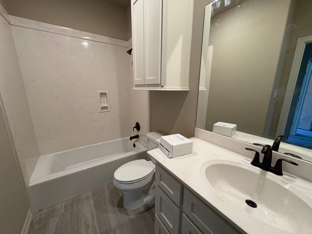 Bathroom, Dual Sink Vanities, Interior, Wood Texture Flooring