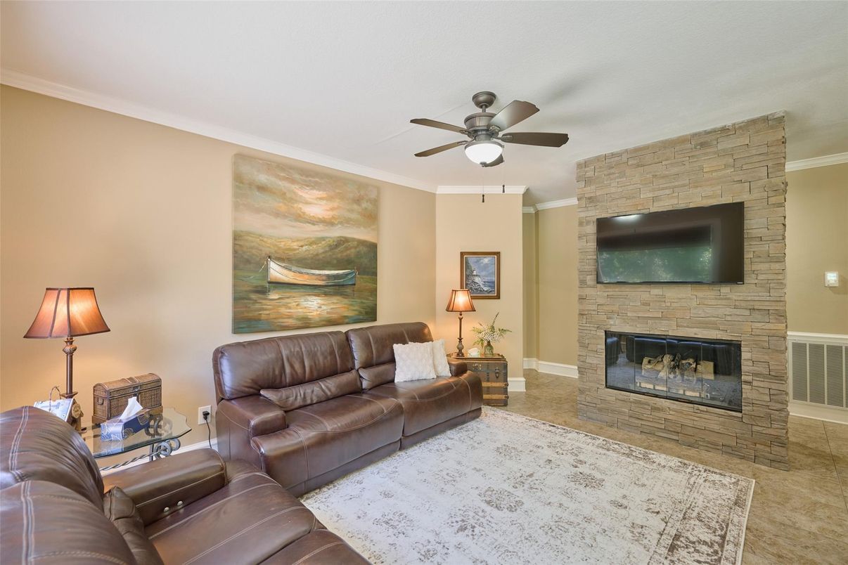 Fireplace, Interior, Living room, Stone Walls