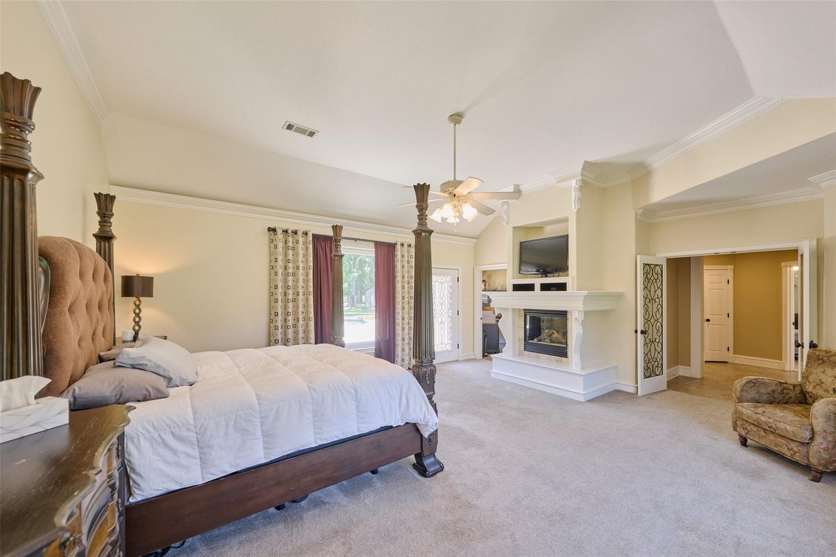Bedroom, Fireplace, Interior