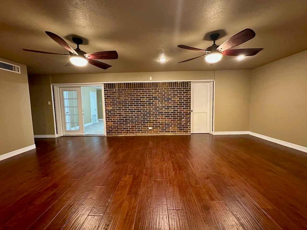 Empty room, Interior, Stone Walls, Wood Texture Flooring