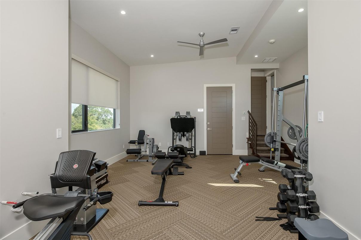 Fitness Equipment, Interior, Recessed Lighting