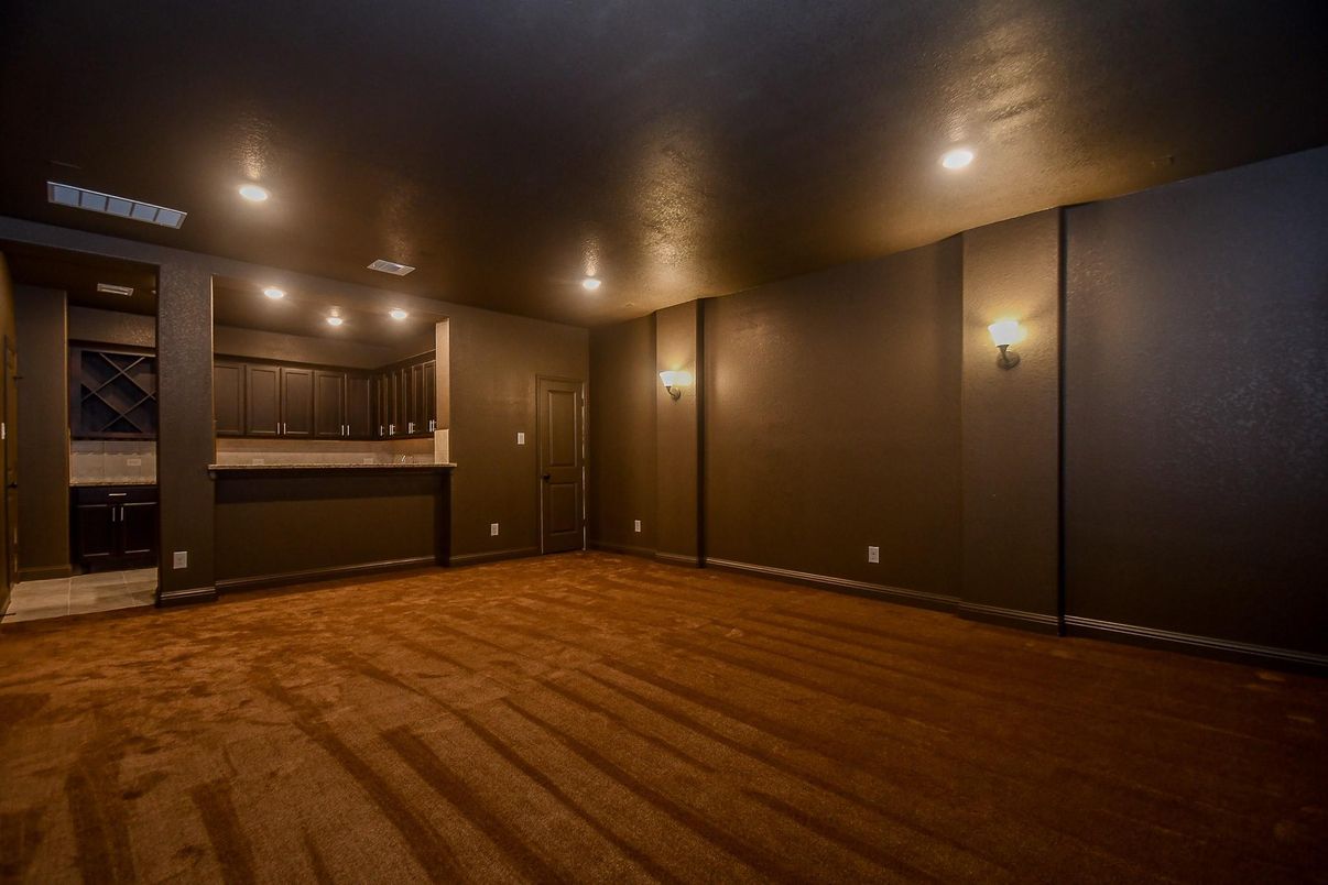 Empty room, Interior, Recessed Lighting, Wood Texture Flooring, Wooden Walls