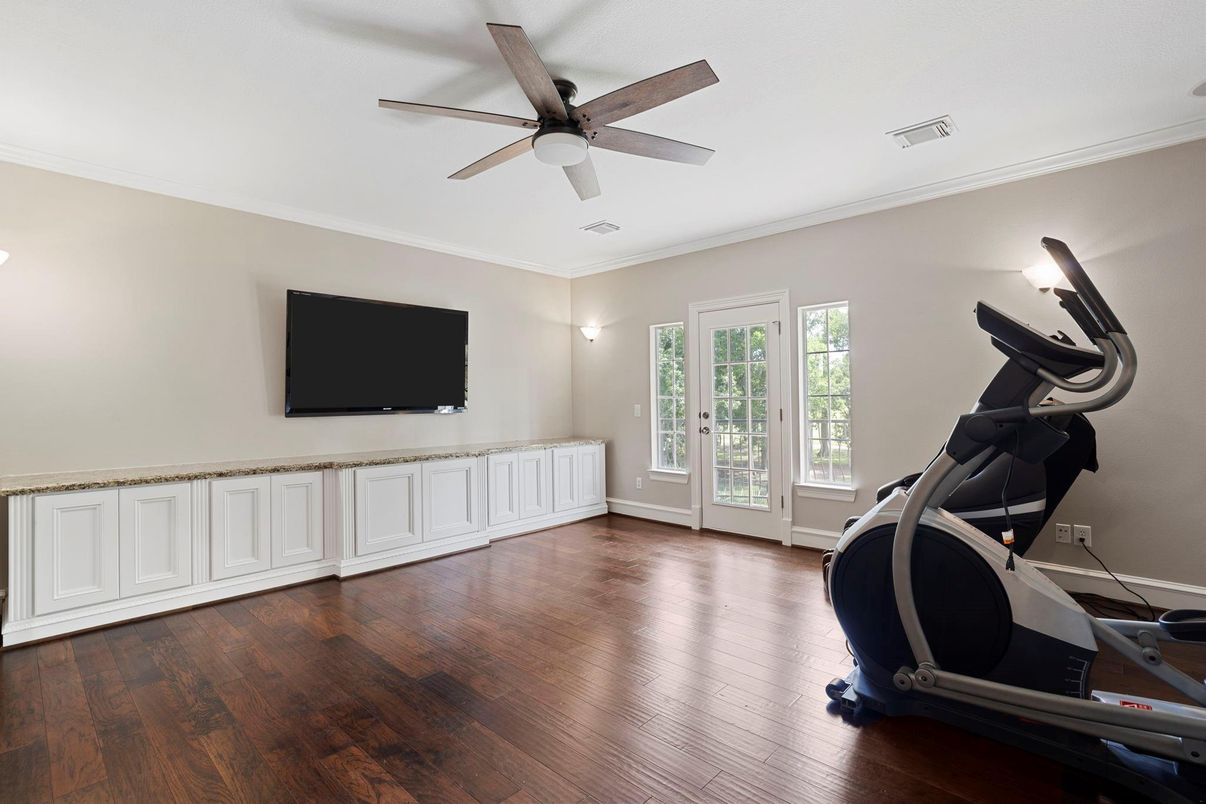 Fitness Equipment, Interior, Wood Texture Flooring