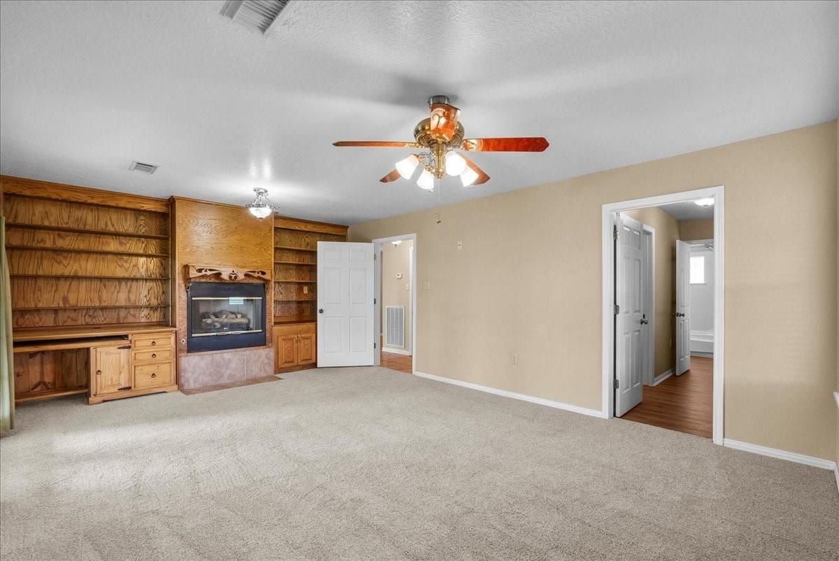 Empty room, Fireplace, Interior, Wooden Walls
