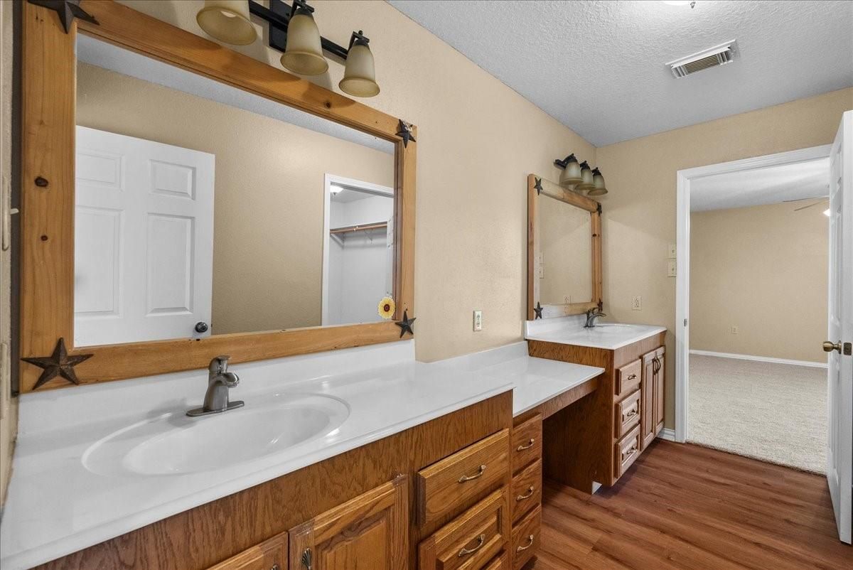 Bathroom, Dual Sink Vanities, Interior, Wood Texture Flooring