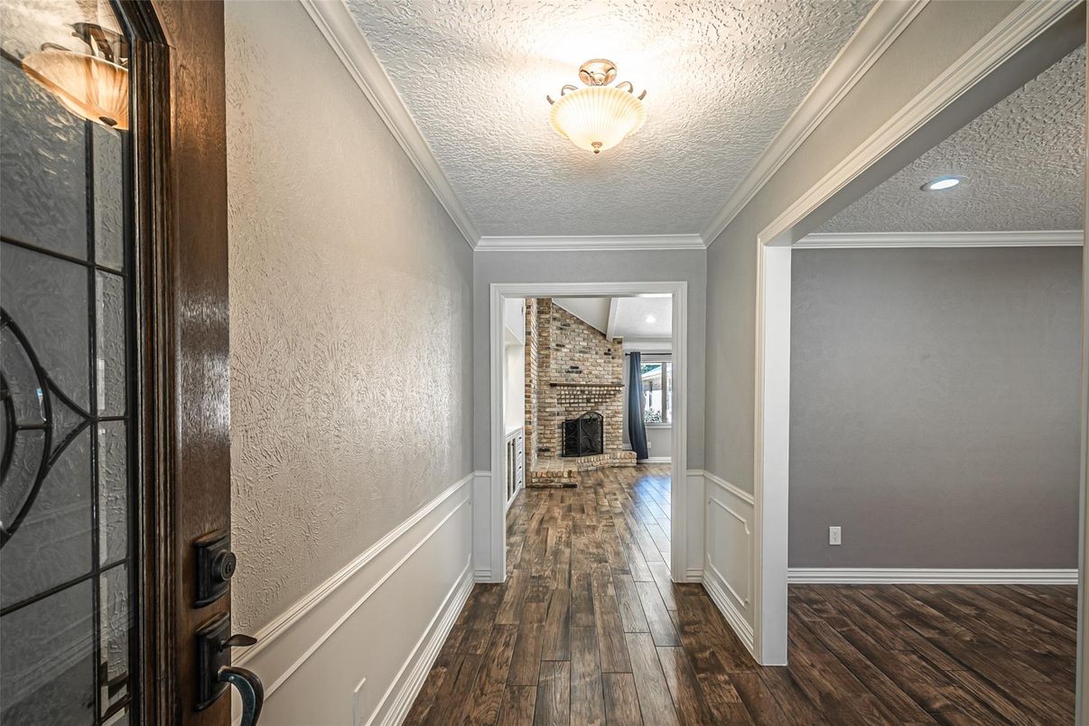 Fireplace, Interior, Stone Walls, Wood Texture Flooring