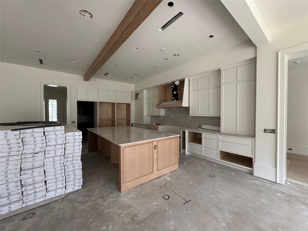 Interior, Kitchen, Recessed Lighting, Wooden Beams