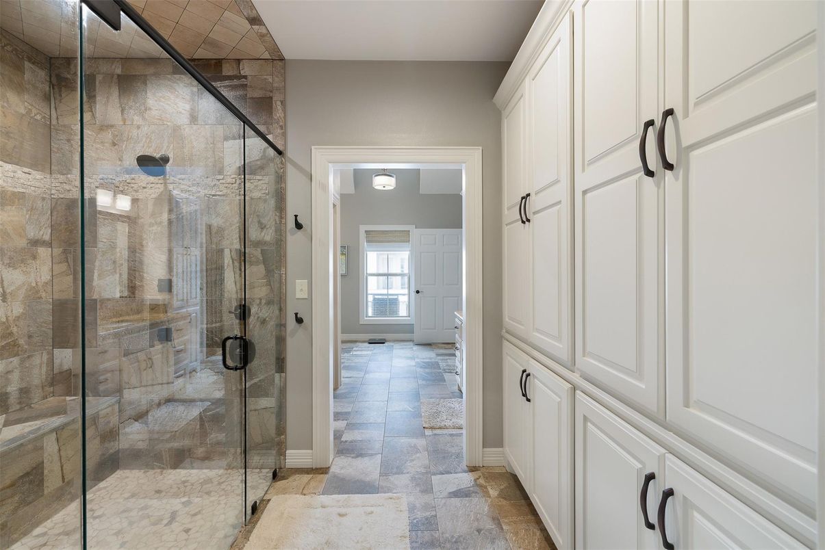 Bathroom, Glass Shower, Interior, Stone Walls