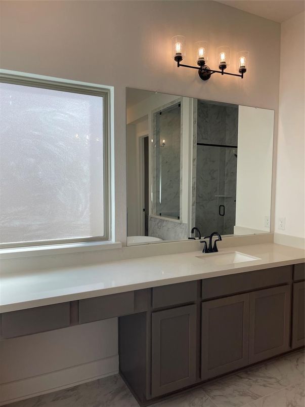 Bathroom, Dual Sink Vanities, Interior, Marble, Marble Walls