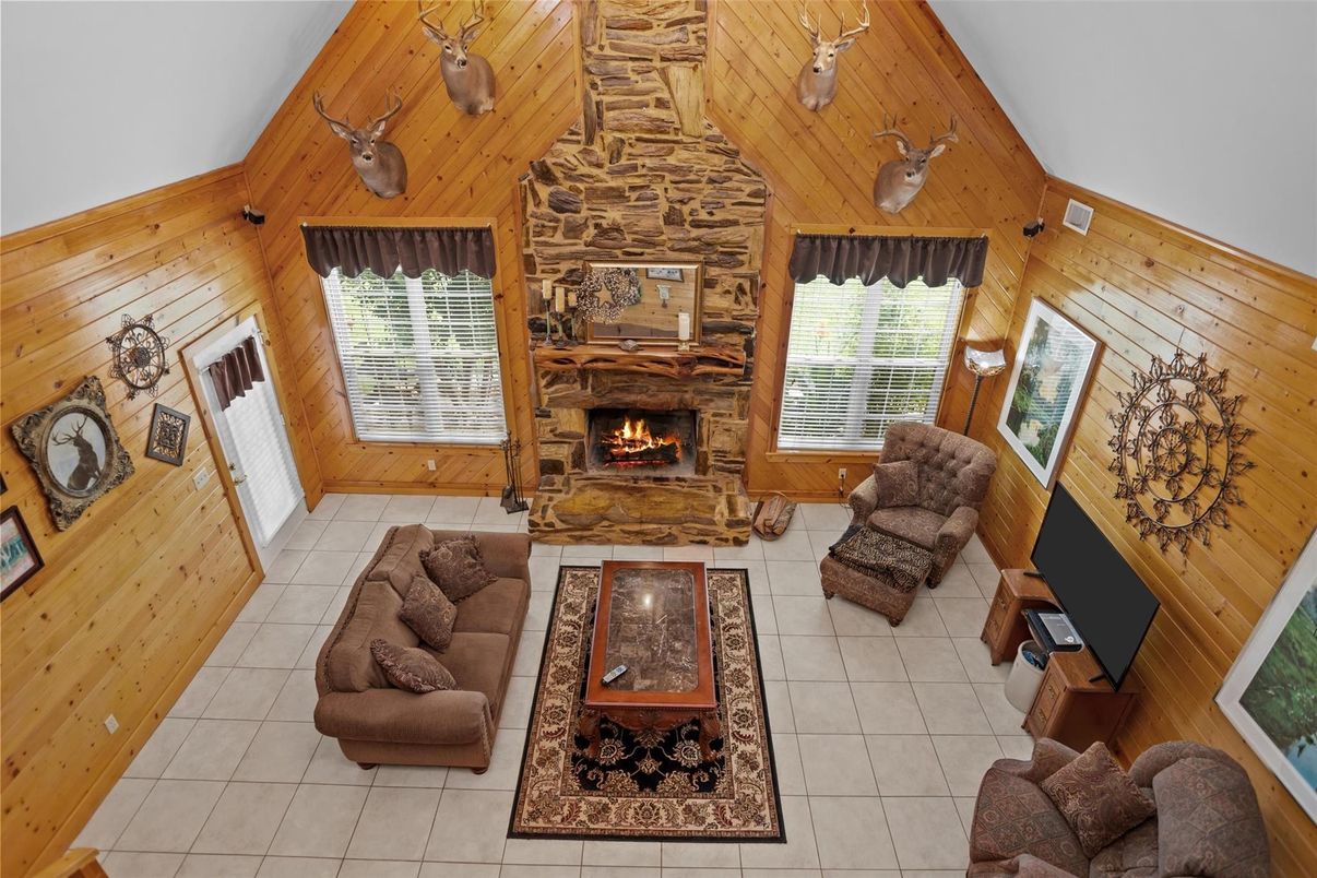 Fireplace, Interior, Living room, Wooden Ceilings, Wooden Walls