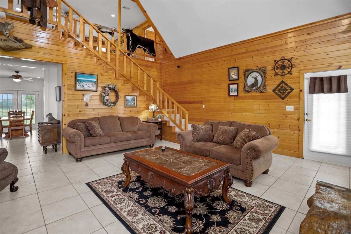 Interior, Living room, Recessed Lighting, Wooden Walls