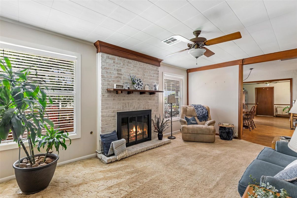Fireplace, Interior, Living room, Stone Walls