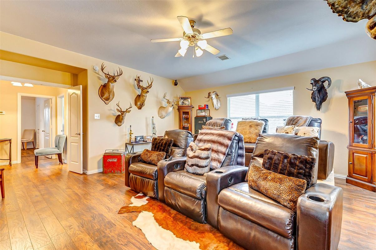Home Theatre Room, Interior, Living room, Wood Texture Flooring