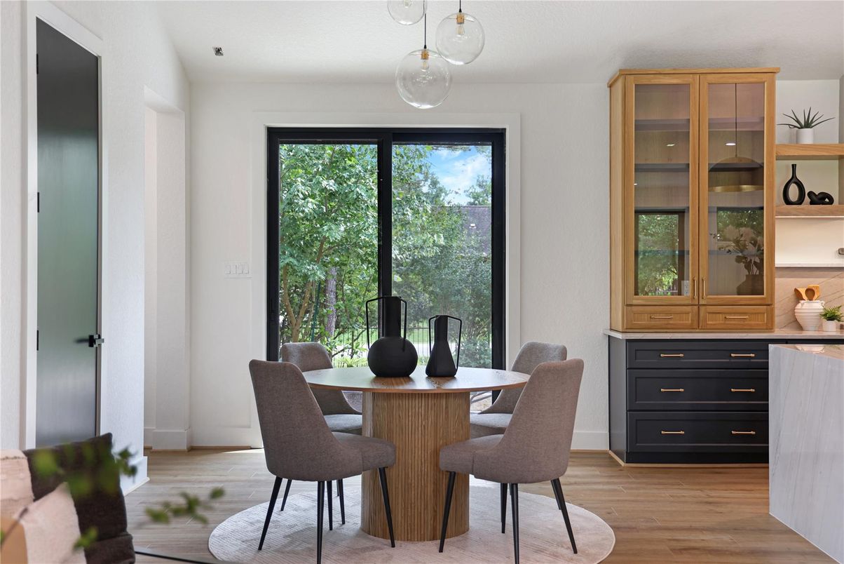 Dining room, Interior, Wood Texture Flooring