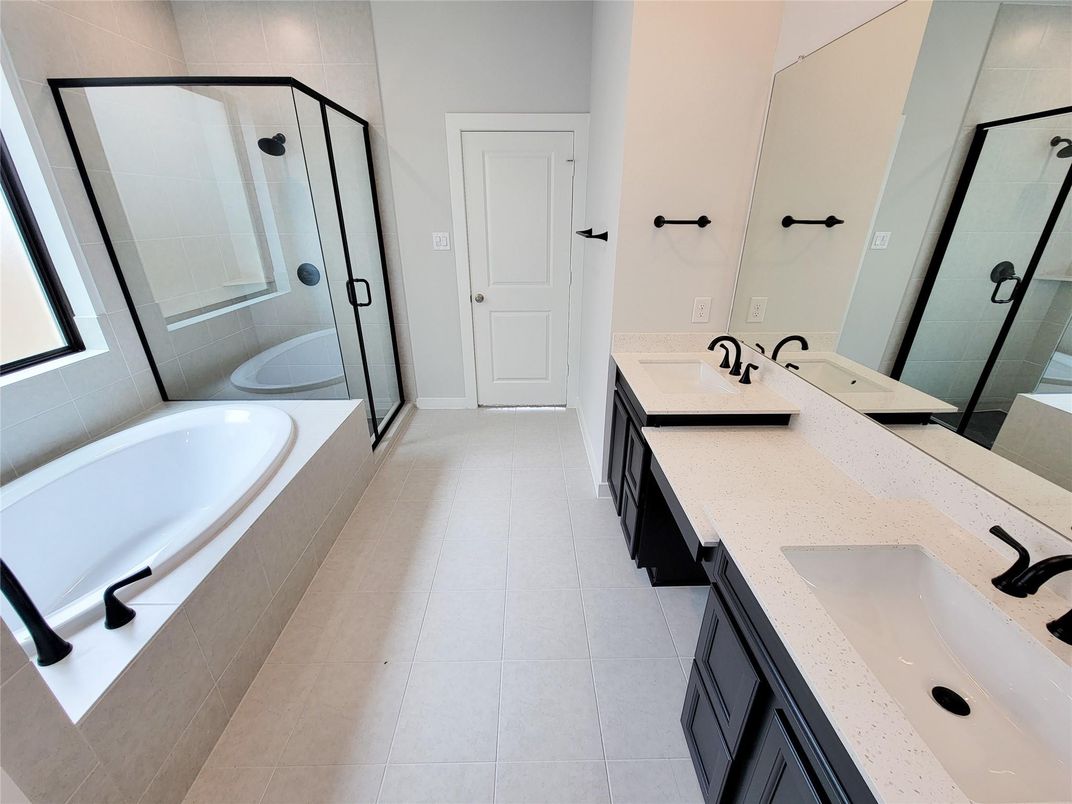 Bathroom, Dual Sink Vanities, Glass Shower, Interior