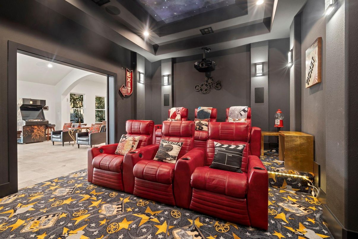 Home Theatre Room, Interior, Recessed Lighting, Theatre Room
