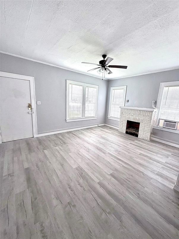 Empty room, Fireplace, Interior, Wood Texture Flooring
