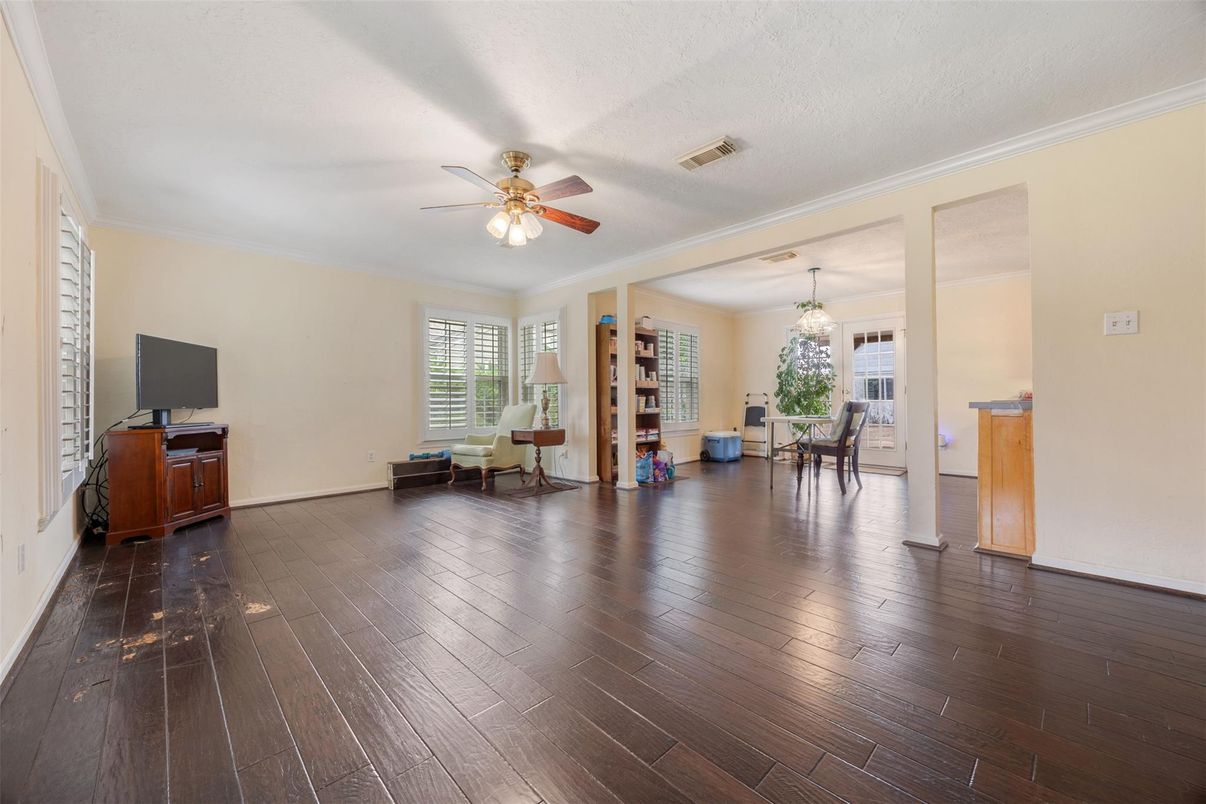 Dining room, Interior, Wood Texture Flooring