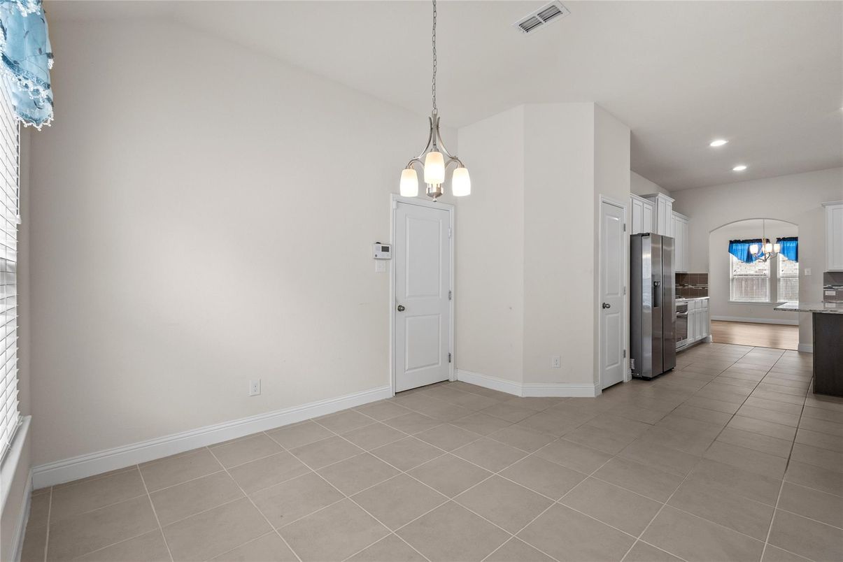 Empty room, Interior, Kitchen, Pendant Lights, Recessed Lighting