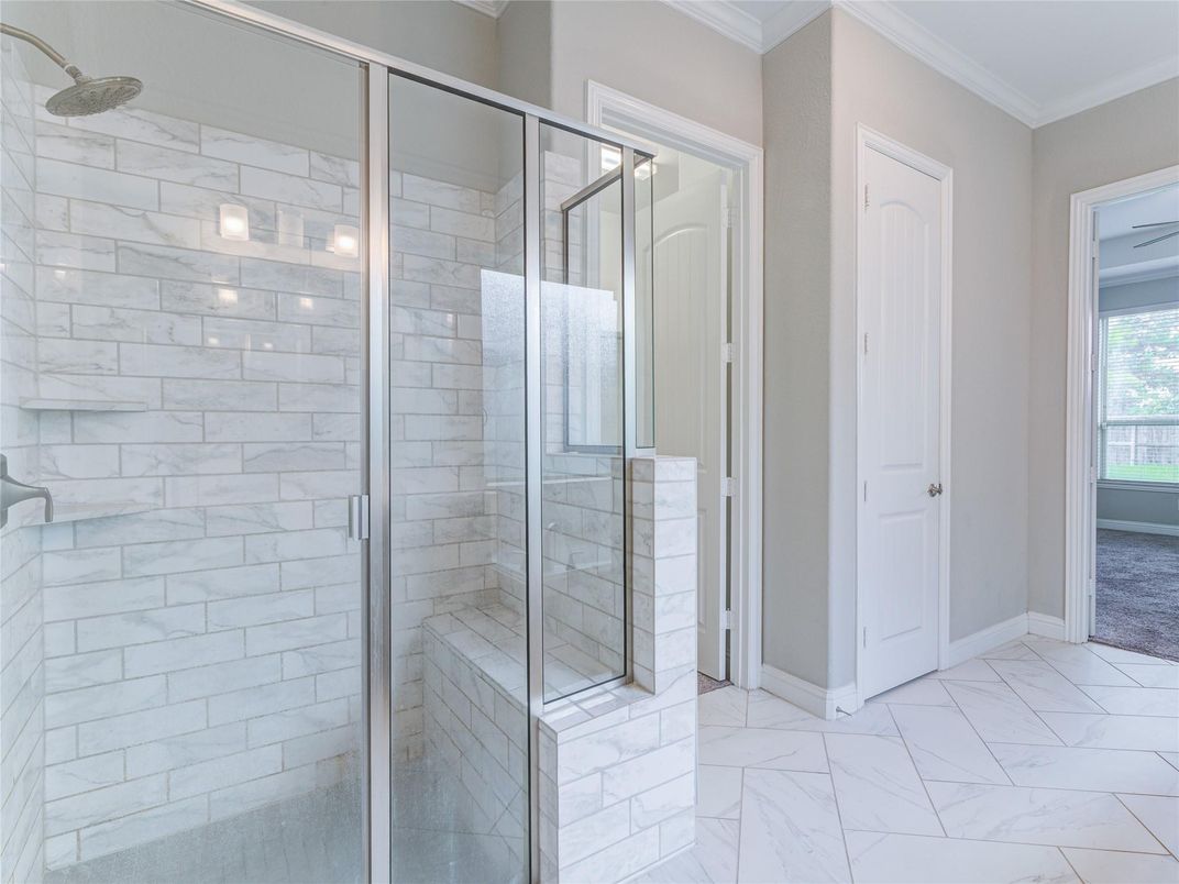 Bathroom, Glass Shower, Interior, Marble, Marble Walls