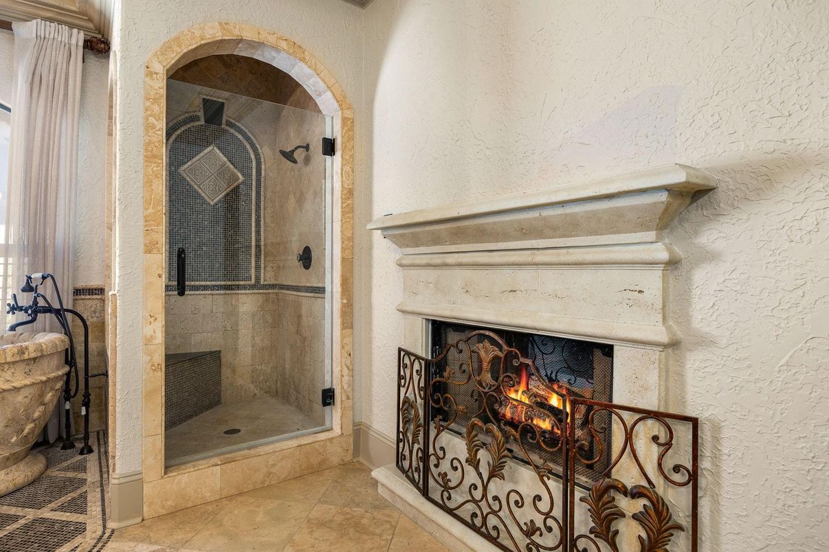 Bathroom, Fireplace, Interior