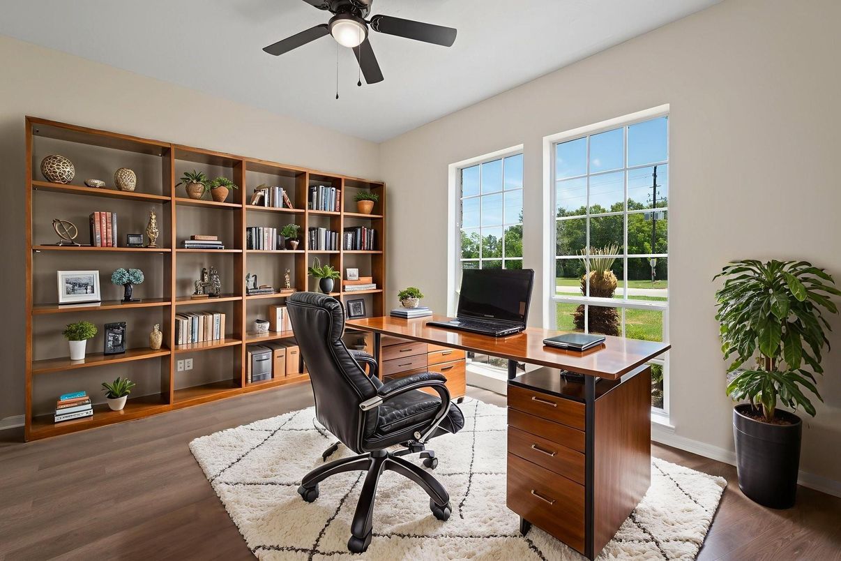 Home Office, Interior, Wood Texture Flooring